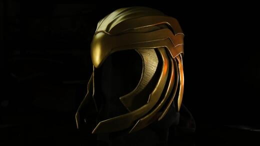 Wonder Woman Gold Eagle Helmet - Front 3/4 Profile