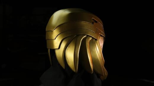 Wonder Woman Gold Eagle Helmet - Rear 3/4 Profile View