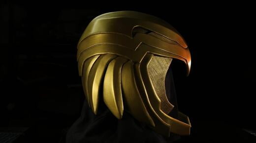 Wonder Woman Gold Eagle Helmet - Right Profile View