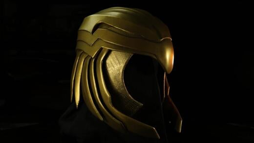 Wonder Woman Gold Eagle Helmet - Right 3/4 Profile View
