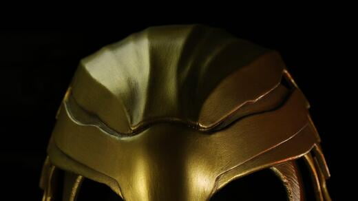 Wonder Woman Gold Eagle Helmet - Top View Closeup