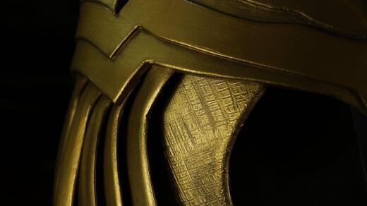 Wonder Woman Gold Eagle Helmet - Right Feathers Close Up